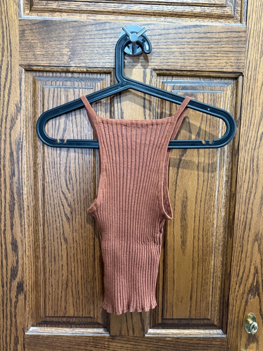 Sandro Ribbed Tank Top in Copper Rust - Picture 6 of 7